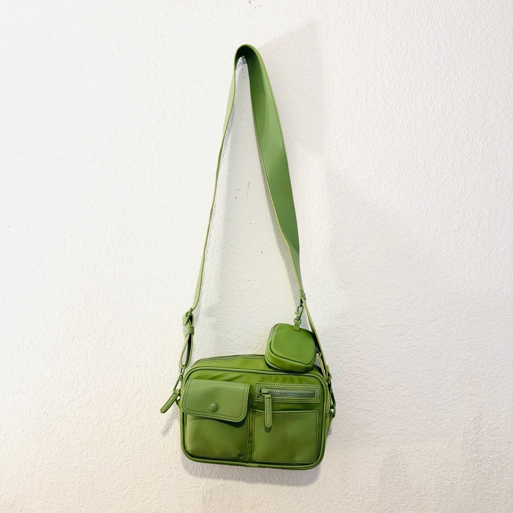 CREATE & CULTIVATE Green Camera Crossbody Bag Removable Strap